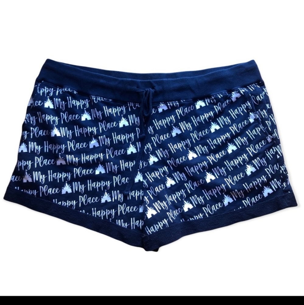Disney parks Disneyland my happy place navy Terry cloth shorts  3x